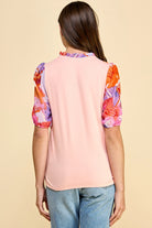 Peach Floral Top Apex Ethical Boutique