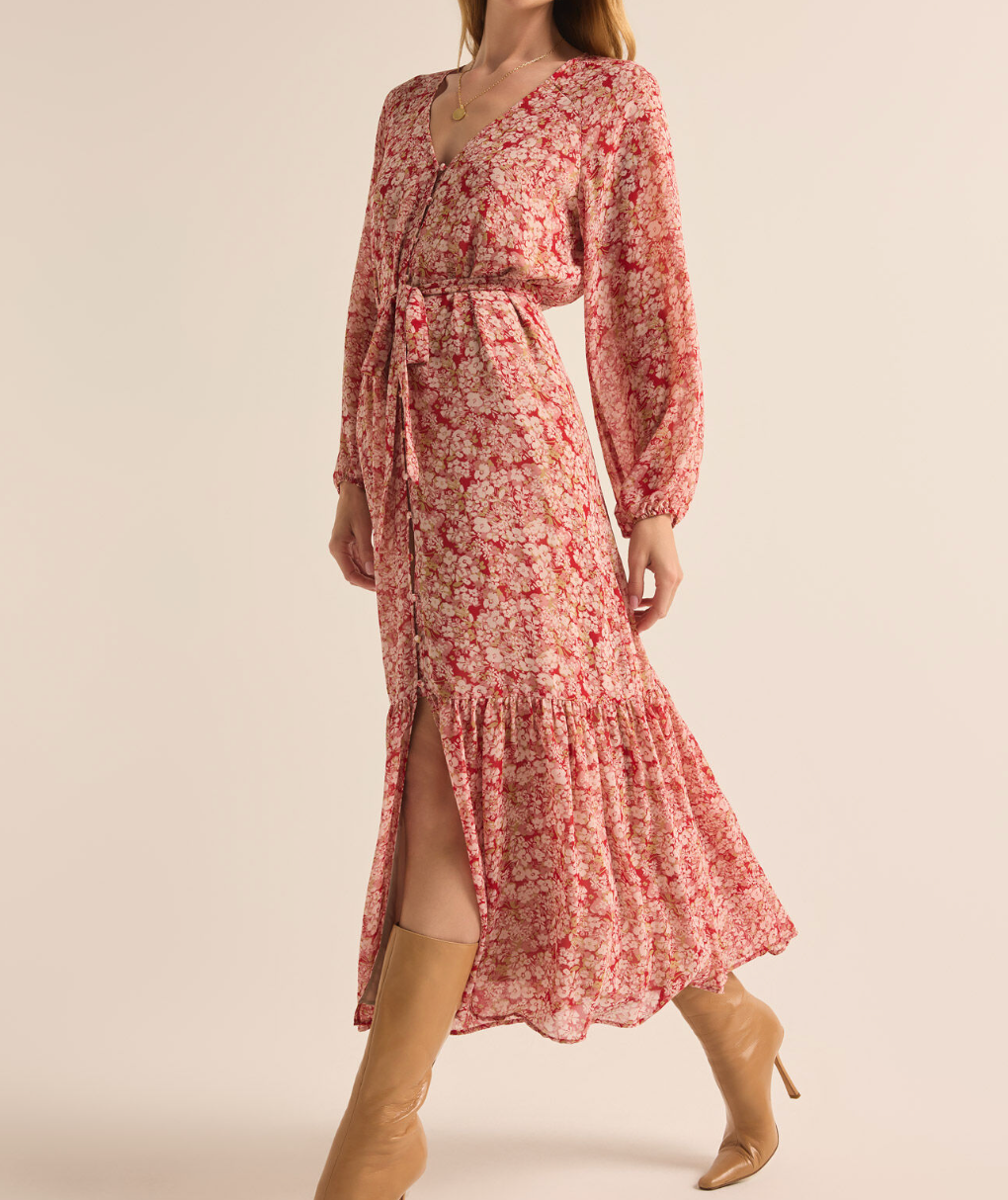 Pink/Red Floral Dress Apex Ethical Boutique