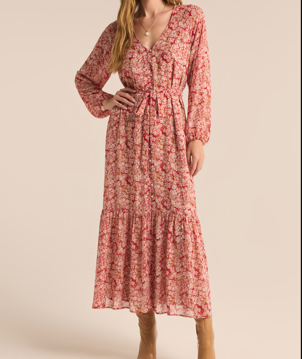 Pink/Red Floral Dress Apex Ethical Boutique