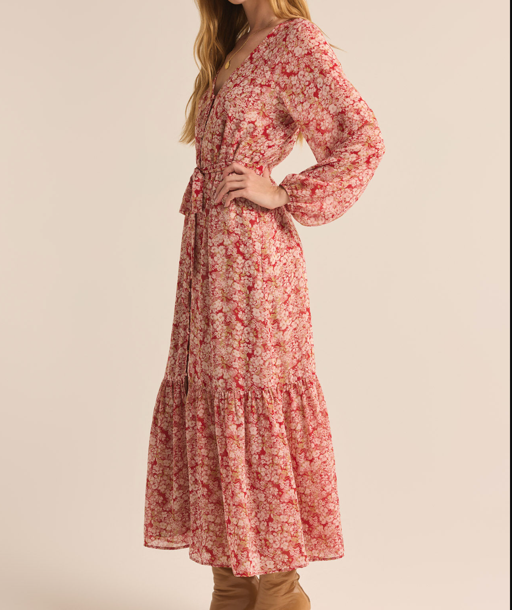 Pink/Red Floral Dress Apex Ethical Boutique