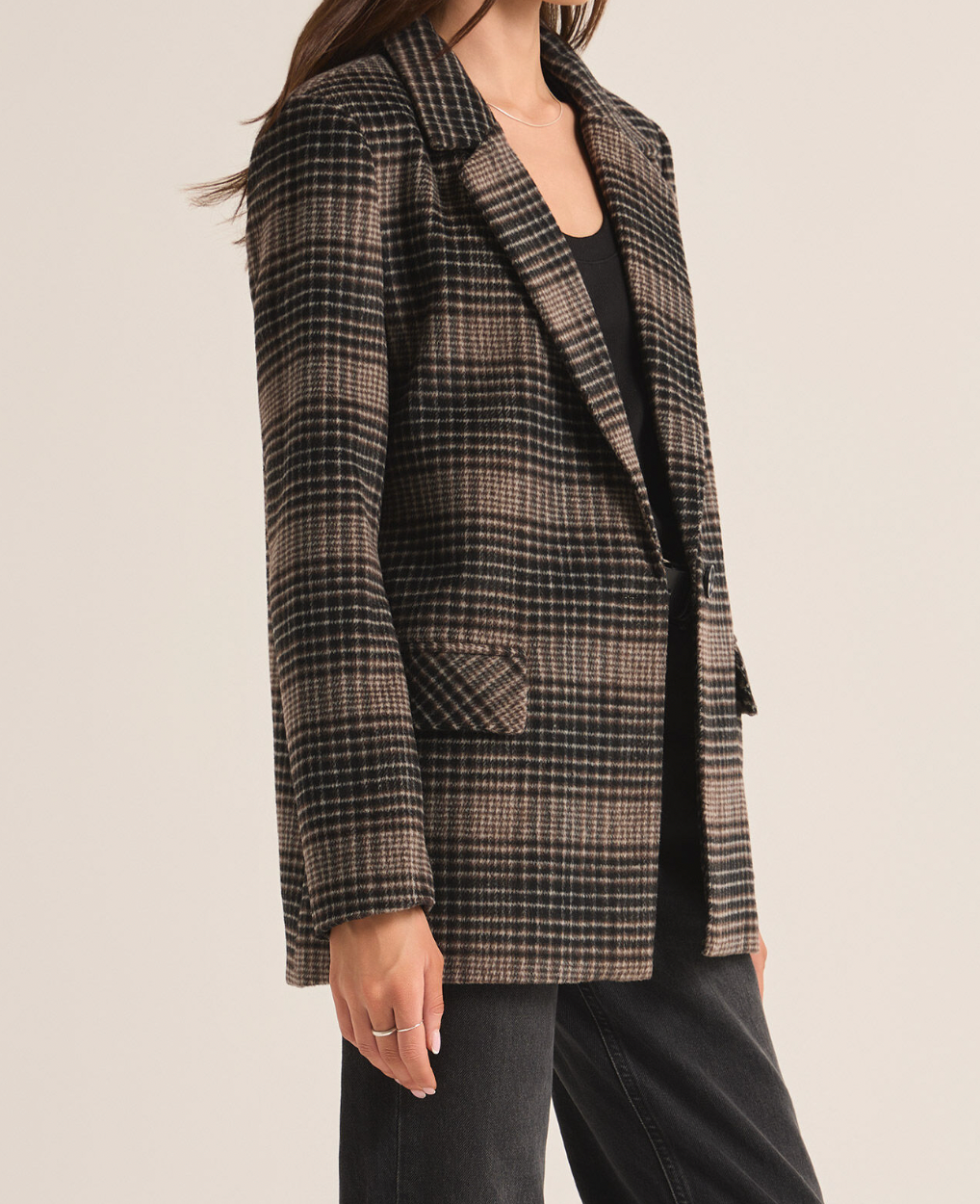 Plaid Blazer Apex Ethical Boutique