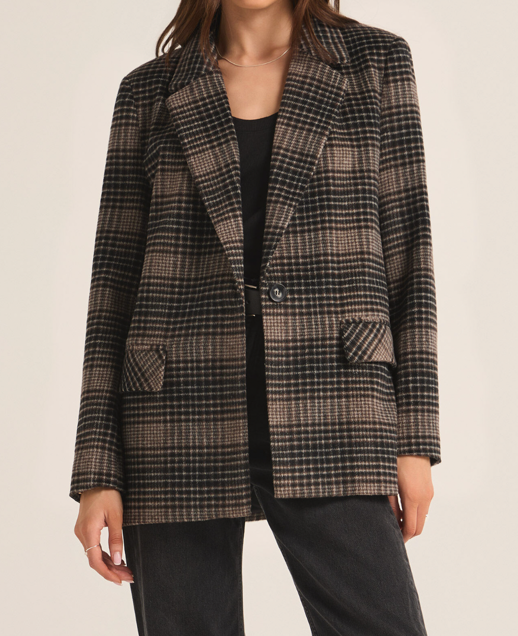 Plaid Blazer Apex Ethical Boutique