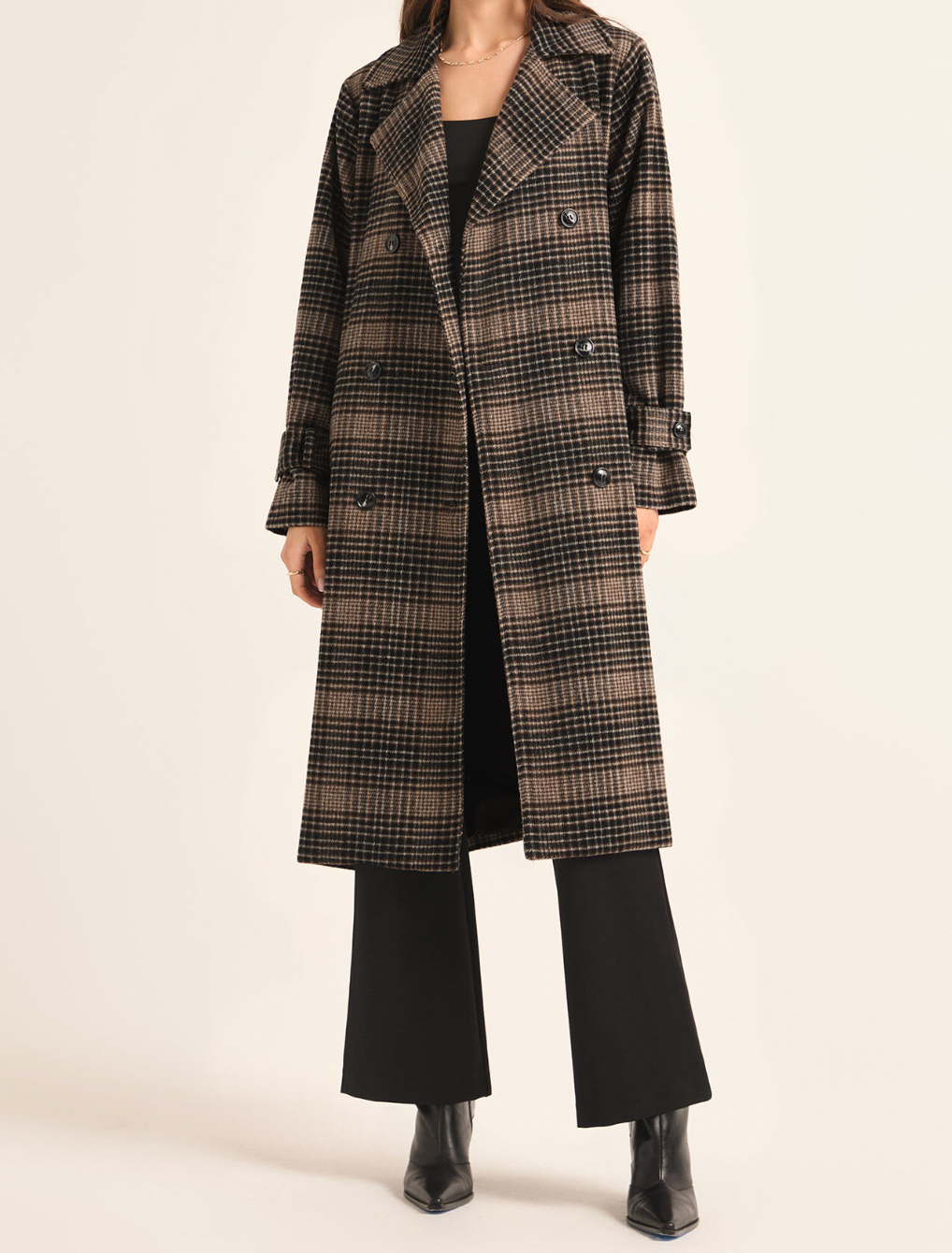 Plaid Trench Coat Apex Ethical Boutique