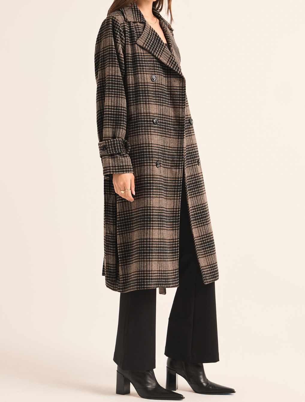 Plaid Trench Coat Apex Ethical Boutique