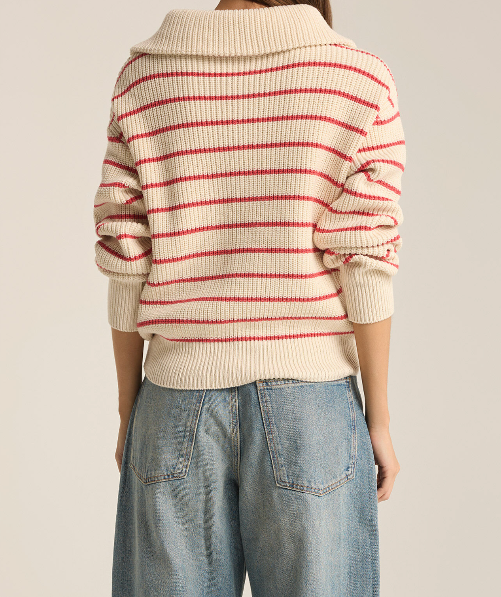 Red Stripe Sweater Apex Ethical Boutique