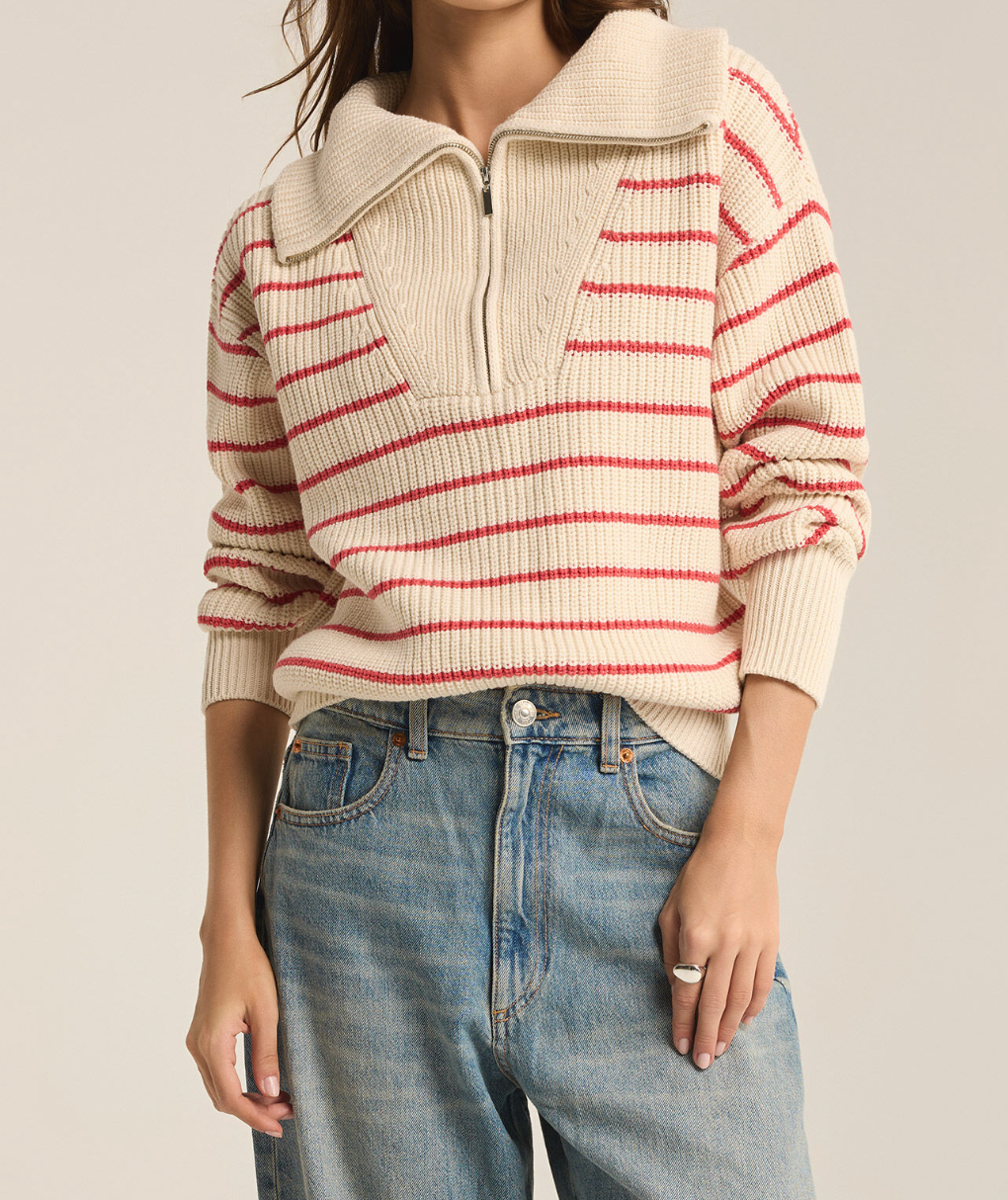 Red Stripe Sweater Apex Ethical Boutique