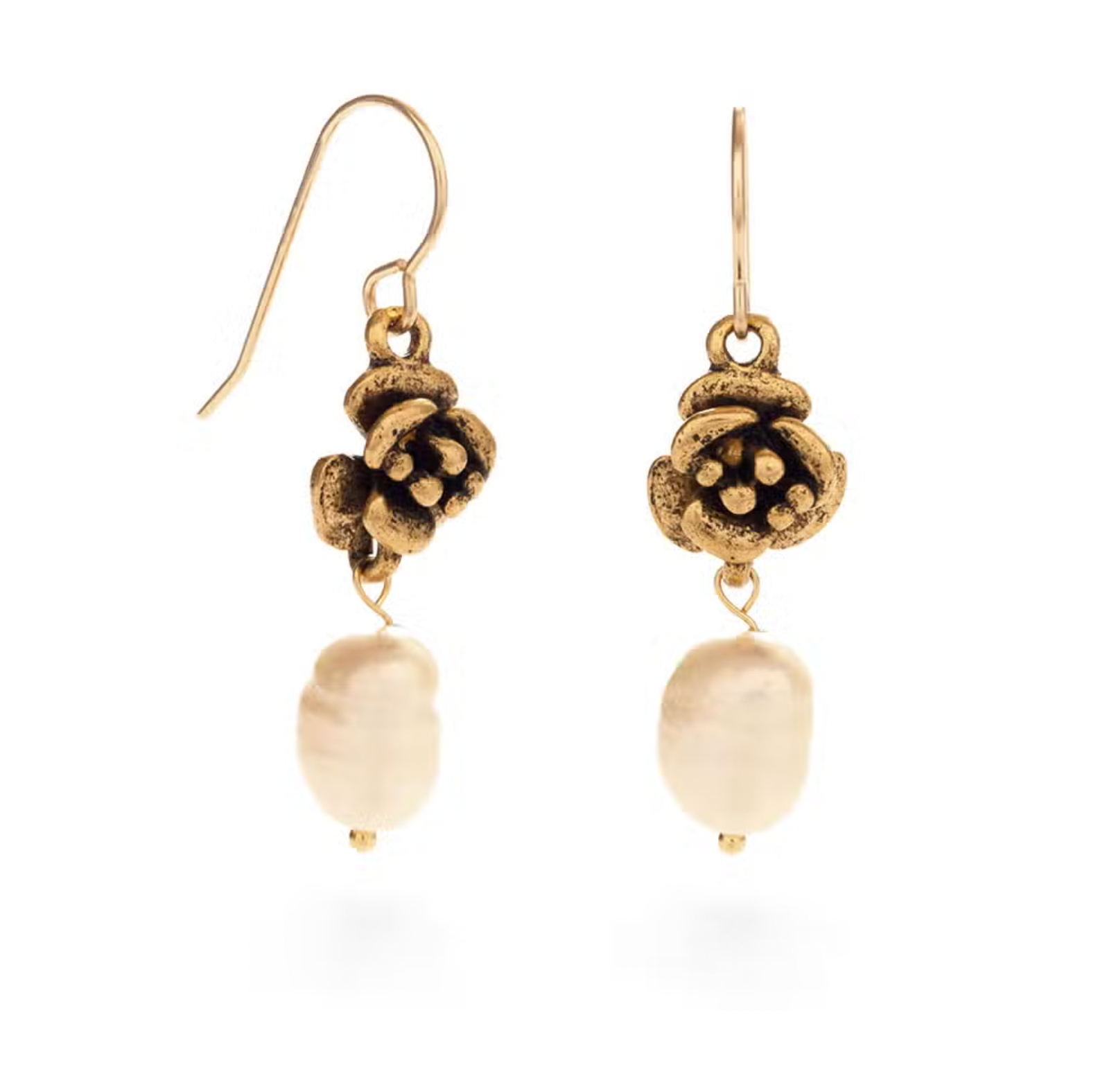 Rose and Pearl Earrings Apex Ethical Boutique