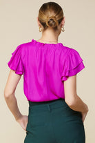 Ruffled Sleeve Top Apex Ethical Boutique