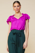 Ruffled Sleeve Top Apex Ethical Boutique