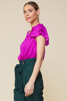 Ruffled Sleeve Top Apex Ethical Boutique