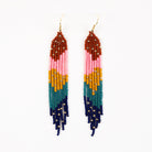 Strata Fringe with Gold Sprinkles Earrings, Deep Pop