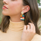 Striped Block Earrings Apex Ethical Boutique