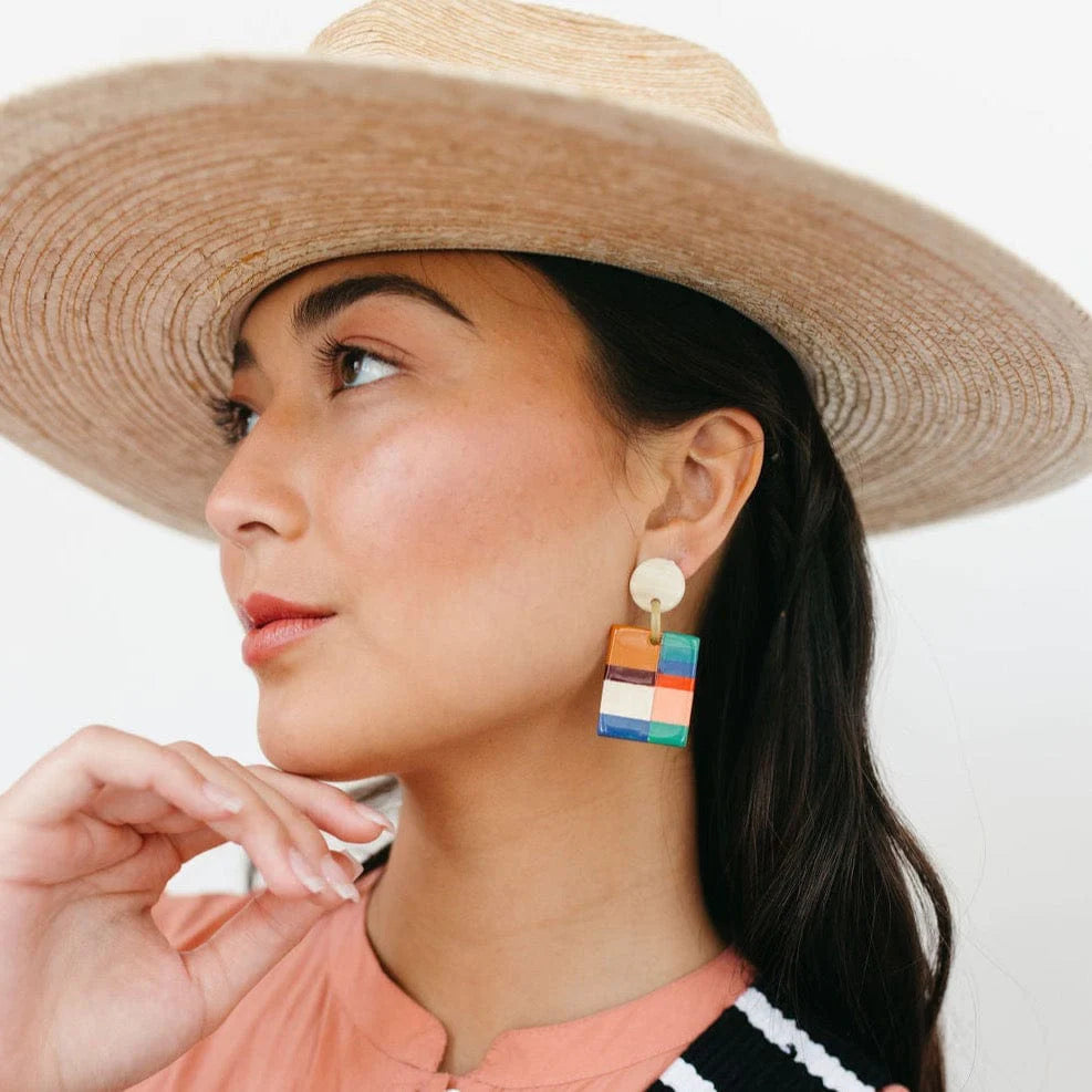 Striped Block Earrings Apex Ethical Boutique