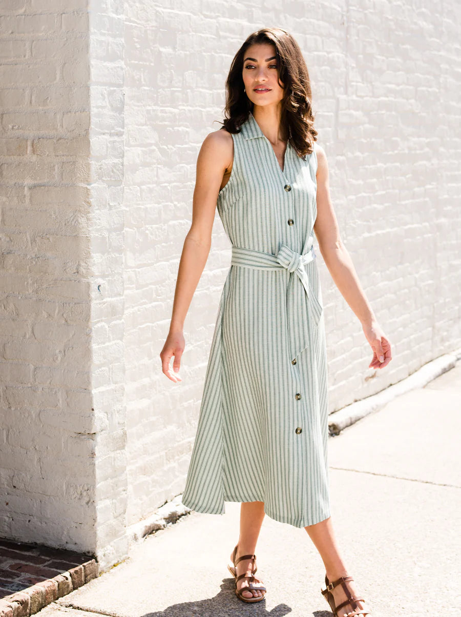 Striped Midi Dress Apex Ethical Boutique