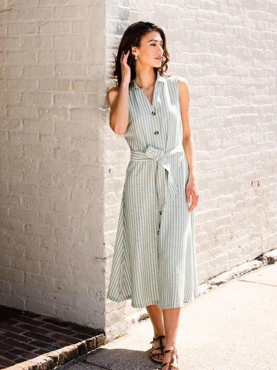 Striped Midi Dress Apex Ethical Boutique