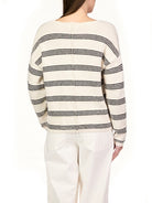 Striped V-Neck Sweater Apex Ethical Boutique