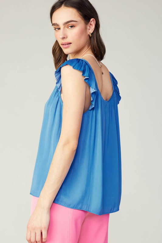 Sweetheart Pleated Work Top Apex Ethical Boutique