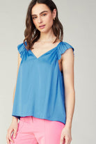 Sweetheart Pleated Work Top Apex Ethical Boutique