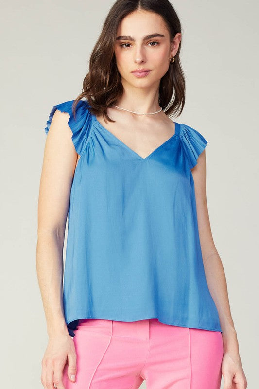 Sweetheart Pleated Work Top Apex Ethical Boutique