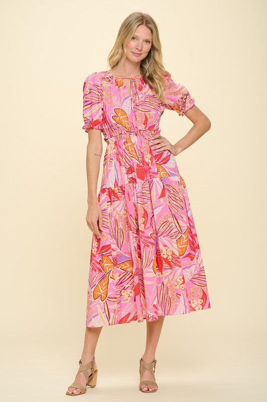 Tropical Pink Dress Apex Ethical Boutique