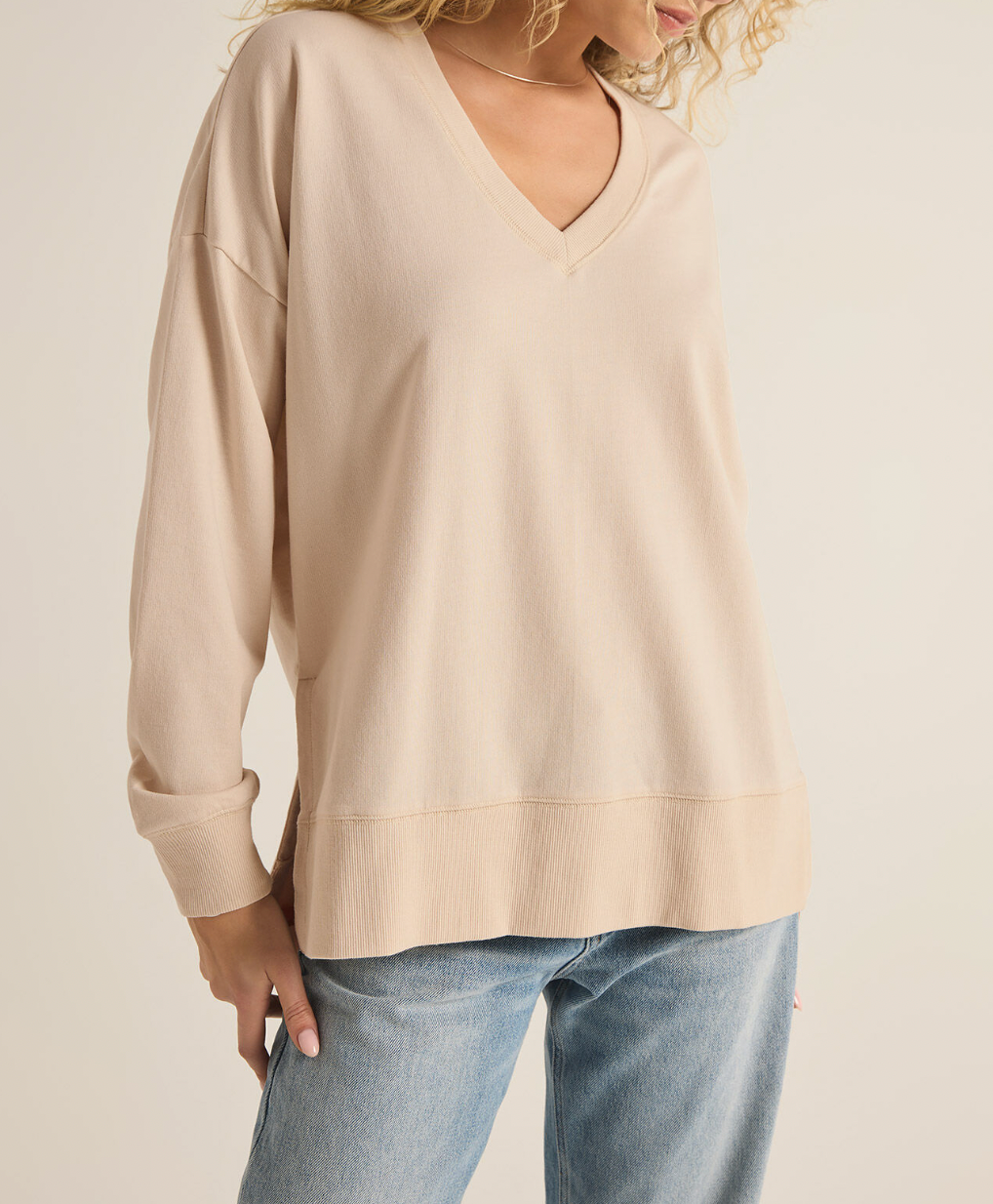 V-Neck Sweatshirt Apex Ethical Boutique