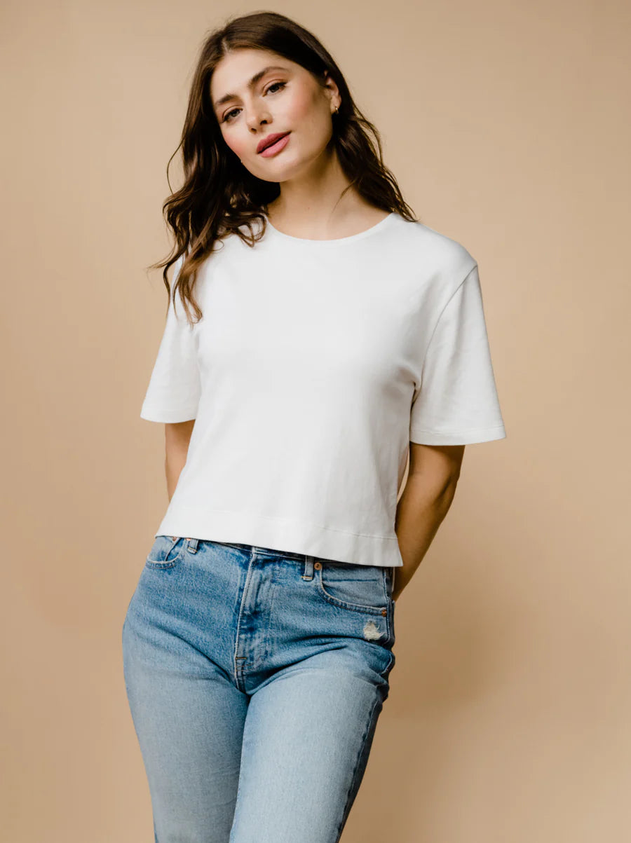 White Boxy Tee Apex Ethical Boutique