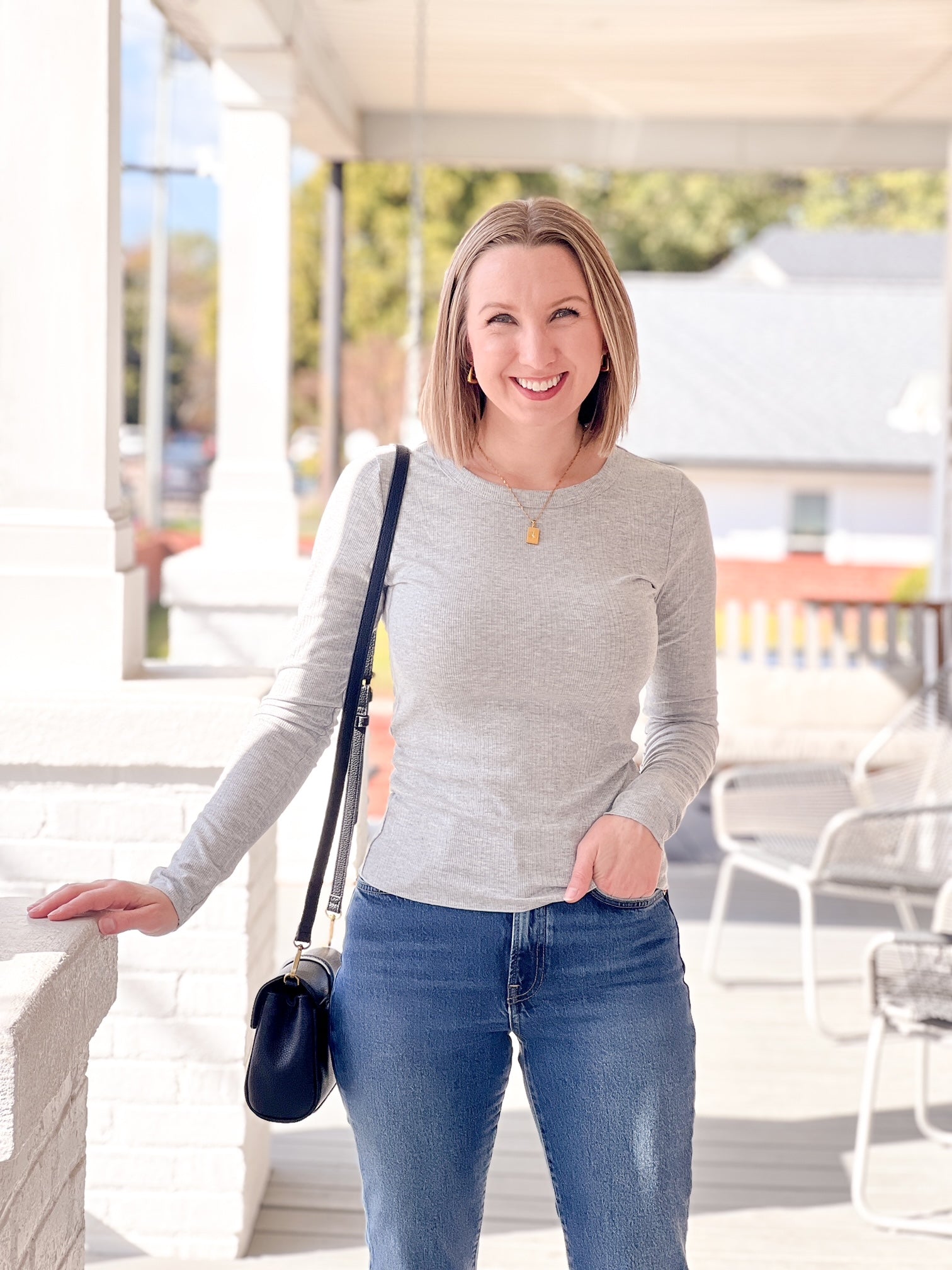 Grey Long Sleeve Top Apex Ethical Boutique