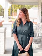 Green Tiered Maxi Dress Apex Ethical Boutiuqe