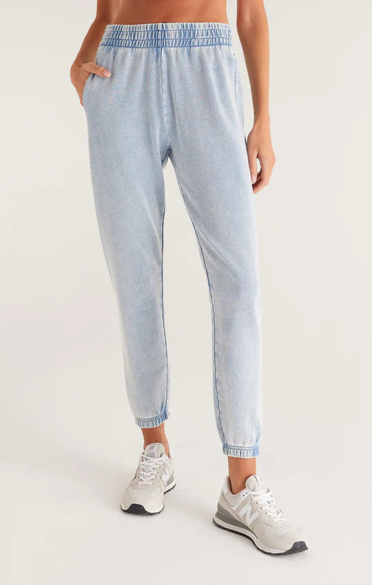 slim knit jogger washed indigo zsupply apex ethical womens boutique