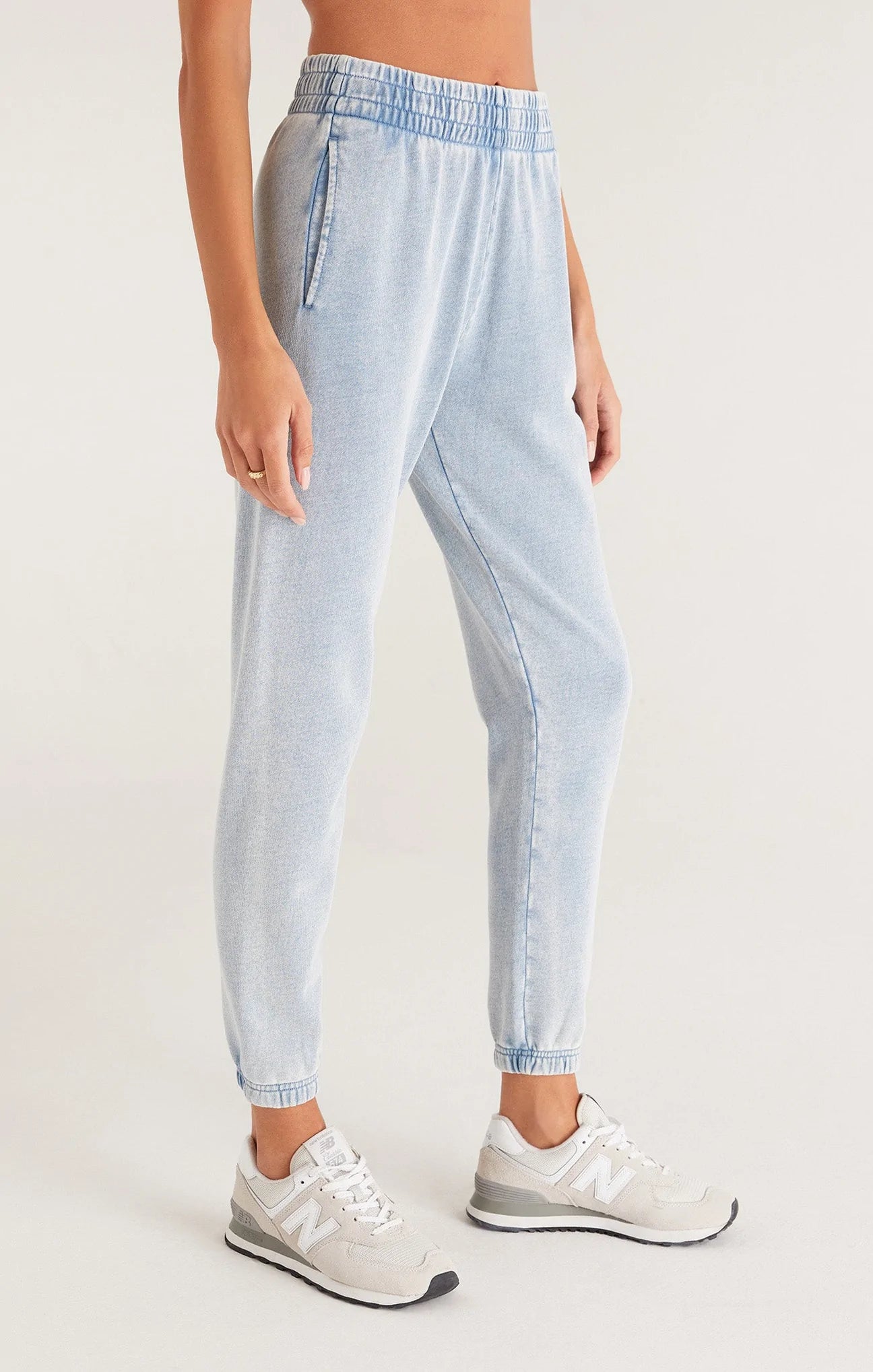 slim knit jogger washed indigo zsupply apex ethical womens boutique